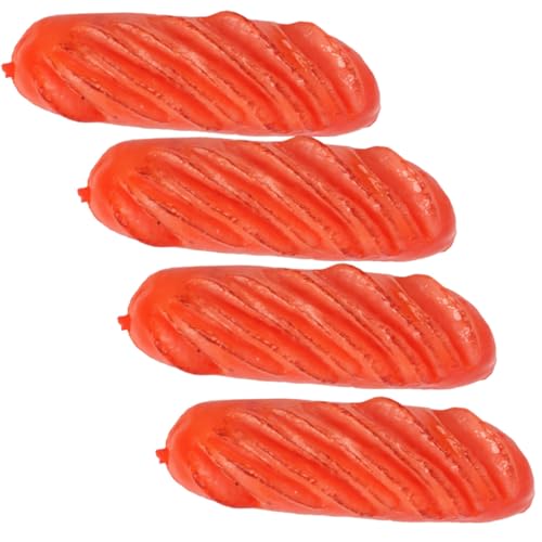Milisten 4 Stück Teiliges Miniatur Hot Dog Modell Realistische Gefälschte Bratwurst Deko Detailgetreue Kunstwurst Requisiten für Foto Party Küche und Ladendekoration von Milisten