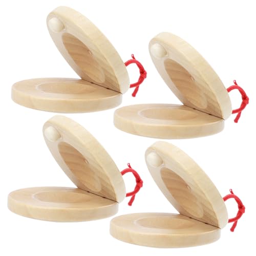 Milisten 4 Stück Teiliges Orff Kastagnetten Holz Kastagnetten Percussion Musikalisches Lerninstrument für Frühe Musikförderung und Kreative Klangerfahrung von Milisten