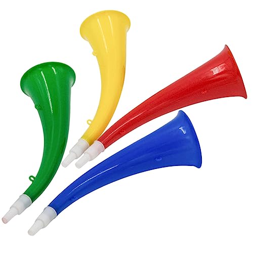 Milisten 4 Stück Teiliges Ox Horn Lustige Blasinstrumente mit Sanftem Leicht und Handlich Umweltfreundlich und Sicher zum Anfeuern bei Fußballspielen Partys und Konzerten Zufällige Farbe von Milisten
