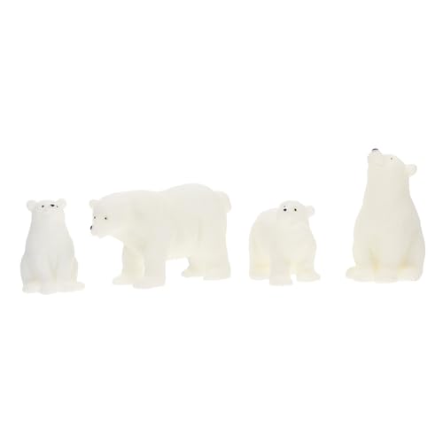 Milisten 4 Stück Teiliges Polartiere Tierfiguren Miniatur Desktop Ornamente Realistische Modellfiguren für Lernspielzeug und Wohnraumdekoration von Milisten