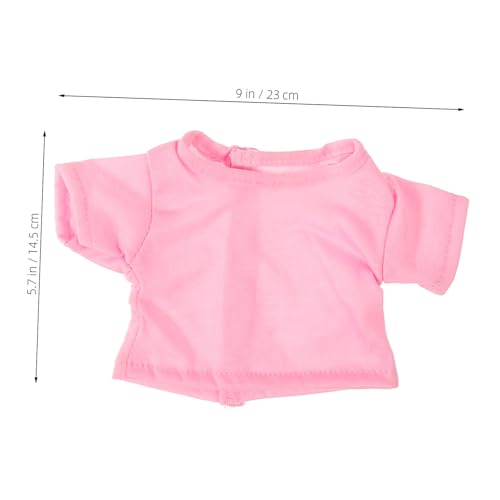 Milisten 4 Stück Teiliges Puppenkleidungsset Weiche T Shirts für Deko Teddybären Farbige Kurzarm Kostüme Weiß Rosa Blau Schwarz Bequem Langlebig Einfach Anzuziehen Dekorative von Milisten