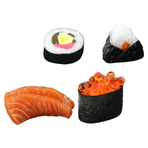 Milisten 4 Stück Teiliges Realistisches Sushi Modell Lebensechte Onigiri und Sushi Nachbildung Künstliche Food Dekoration für Küche Fotorequisiten und Tischdekoration Langlebig und von Milisten