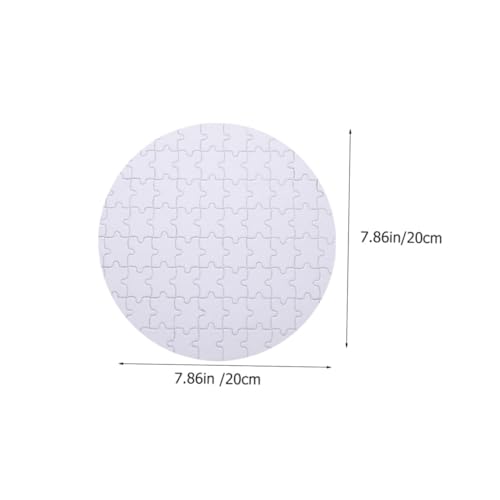 Milisten 4 Stück Teiliges Rundes Sublimations Puzzle Weiß Blanko Wärmeübertragungs Puzzle für DIY Fotodruck Kreatives Bastelspielzeug von Milisten