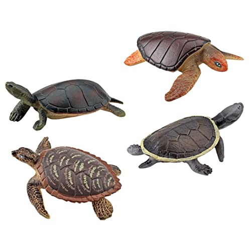 Milisten 4 Stück Teiliges Schildkröten Modellspielzeug Set Realistische Kunststoff Schildkrötenfiguren für Badewanne Pool und Lernspielzeuge für Deko und Fotografie von Milisten