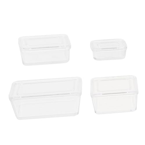 Milisten 4 Stück Teiliges Spielzeugboxen für Puppenhäuser Transparente Aufbewahrungsboxen für Miniaturküche und Picknick Dekoration für Kinderzimmer und Kreative Bastelprojekte von Milisten