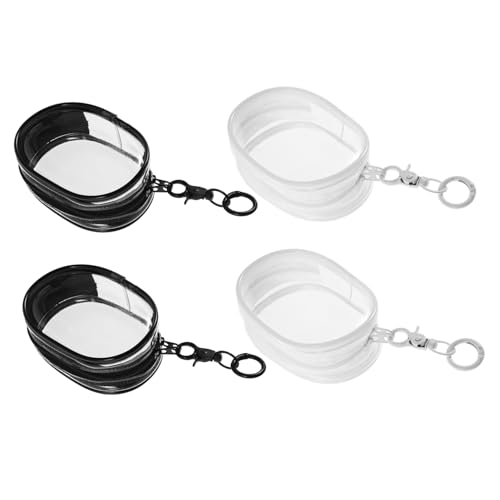 Milisten 4 Stück Teiliges Transparentes Kunststoff Display für Figuren Tragbare Mini Aufbewahrungstasche mit Schlüsselanhänger Staubdichte Vielseitige Sammlungstasche für Sammler Unterwegs von Milisten