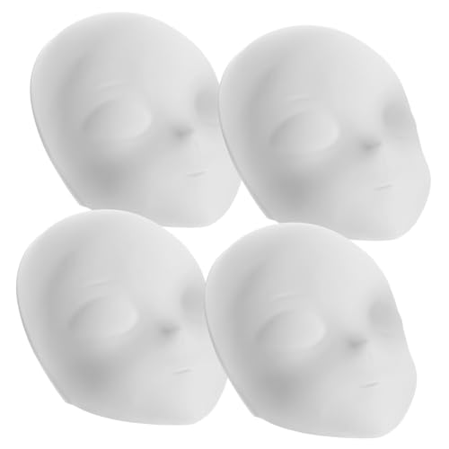 Milisten 4 Stück Teiliges Weiße DIY PVC Blanko Masken Leichte Geruchlose Fuchs Gesichtsmaske zum Bemalen Unbemalte Maskerade für Halloween Karneval Cosplay Party und von Milisten