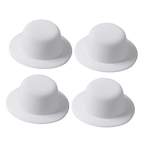 Milisten 4 Stück Top -Hutschmuck klein Hüte Zubehör für die Hutherstellung Partyhut winzig Kappen Hochzeit Kreatives Bastelset DIY-Zubehör Handgemachte Accessoires Haarnadelhut Netz Weiß von Milisten