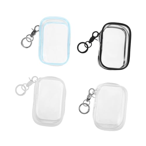 Milisten 4 Stück Transparente PVC Sammelfiguren Aufbewahrungstaschen mit Schlüsselanhänger wasserdichte Puppen Display Taschen Stabile Dreidimensionale Struktur Vielseitig Nutzbar als von Milisten