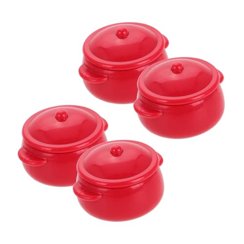 Milisten 4 Stücke Mini Puppenhaus Küche Versorgung Kunststoff Suppe Topf Set Tiny Topf Modell Für Kinder Pretend Spielen Und Puppenhaus Szene Modelle von Milisten