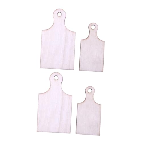 Milisten 4 Stücke Mini-schneidebrett Aus Holz Mini-wurstbretter Mini Schneidebrett-Handwerk Puppe Handwerk Puppenhaus Handhaben Schneiden Mini-schneidebretter Planke Klein Käse Khaki Holz von Milisten