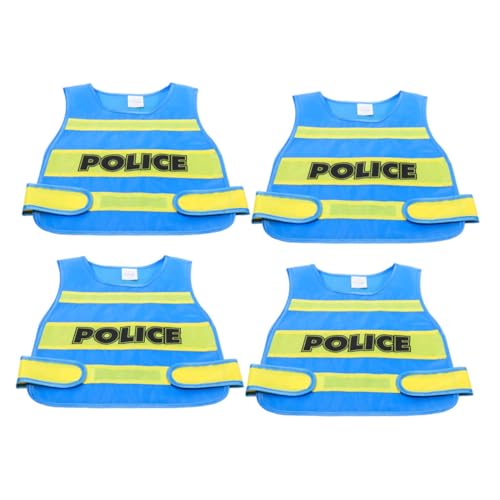 Milisten 4-teiliges Kinder-polizistenkostüm – Kinder-polizistenweste, Halloween-Cosplay-kostüm, Verkleidungsweste, Rollenspielzubehör, -Cosplay-Outfit Für Aufführungen von Milisten