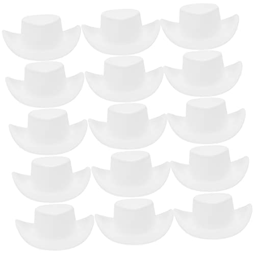 Milisten 40 Stück Cowboyhutspielzeug Mini klein Puppe Jeans-Cowgirl-Hut Cowgirlhut winzig Cowboy -Kostüm Mädchen Kuh Western-Cowboy-Cowgirl-Hut Cowboyhüte Cowboyhut- Weiß von Milisten