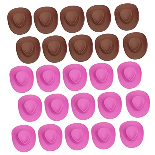 Milisten 40 Stück Cowboyhutspielzeug Party Mini Puppe Winziger Hut Sombrero Klein Dollhouse Cowboyhut Hut Westliche Hüte Westliches Plastik von Milisten