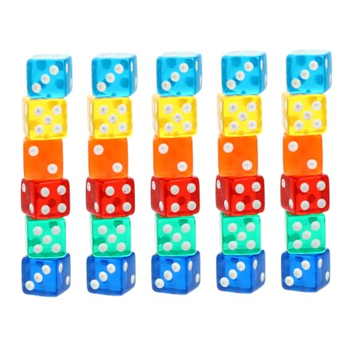 Milisten 40 Stück Partyzubehör Acryl Würfel klare Bunte Würfel transparente Würfel Spiel Würfel lustige Würfelspiel-Requisiten Spielwürfel Würfel aus transparentem Acryl Milisten 40 Stück Partyzubehör Acryl Würfel klare Bunte Würfel transparente Würfel Spiel Würfel lustige Würfelspiel-Requisiten Spielwürfel Würfel aus transparentem Acryl von Milisten