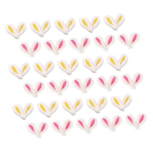Milisten 40 Stück Plüsch Hasenohren Set zur Herstellung von Haarspangen für Mädchen Kind Charme klein DIY-Haarclips Osterdeko Zubehör Osterhasenohren selber Machen Mini-Osterhasenohren von Milisten