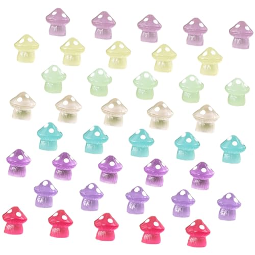 Milisten 40 Stück Teiliges Leuchtende Miniatur Pilze aus Resin Dekorative Figuren für Mini und Kreative Szenen für Festliche Anlässe und Raumgestaltung von Milisten