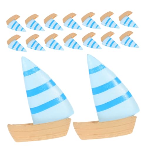 Milisten 40 Stück Teiliges Miniatur Segelboot Modell Kleine Blaue Segelboot Figuren Mediterrane Küsten-Dekoration Langlebige Mini Segelschiff Ornamente für Strandparty und Mikro Landschaft von Milisten
