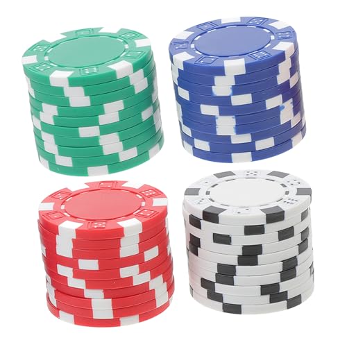 Milisten 40Stücke Poker Chips Bunte Kunststoff für Spiele für Mahjong und Kartenspiele Leicht und Tragbar Ausreichend für Mehrere Spieler Verarbeitung von Milisten
