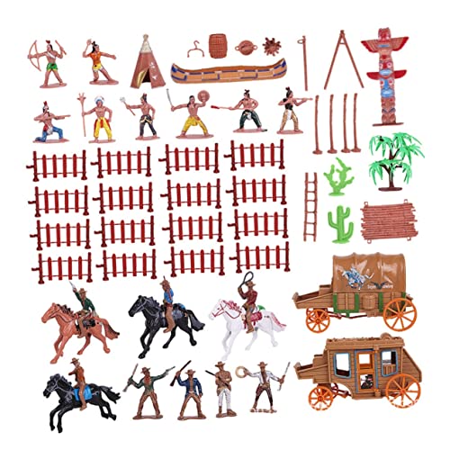 Milisten 43 Stück Cowboy Figuren Set Western Simulation Figuren für Realistische Miniatur Modelle für Dekoration von Milisten