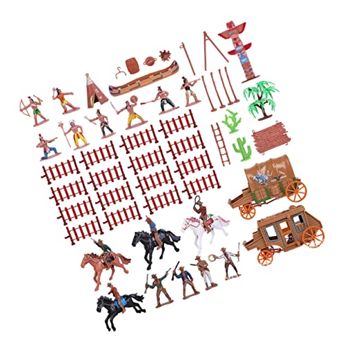 Milisten 43 Stück Cowboy -Kutschenmodell Architekturmodellmaterialien Mini-Charaktermodelle Cowboy -Statue Cowboyfiguren Cowboy-Kuchendekorationen Cowboy -Figur Plastik von Milisten