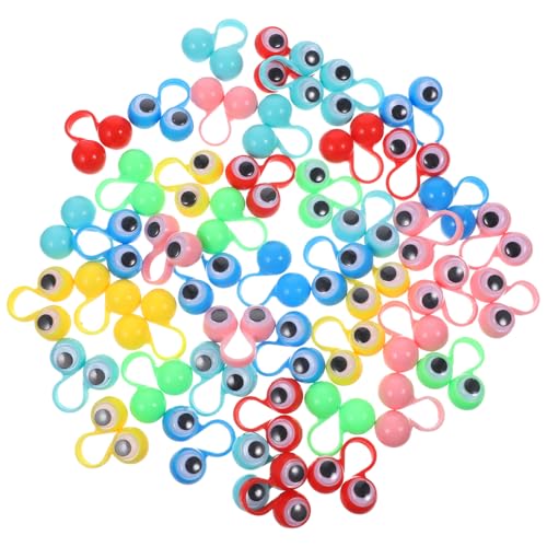 Milisten 48 Stück Augenring Ringe Augen Fingerpuppen Auge Fingerauge Fingerpuppe Fingerpuppenaugen Party Farbe Auge Fingerpuppe Haushaltsfinger Kunststoff von Milisten