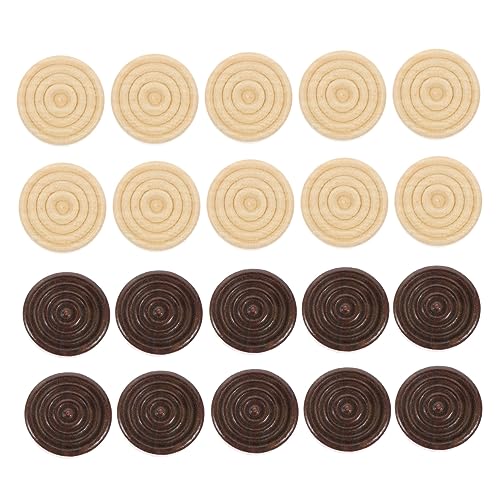 Milisten 48 Stück Teiliges Holzspielsteine für Schach Dame Runde Internationale Spielfiguren aus Natürlichem Brettspiele und Milisten 48 Stück Teiliges Holzspielsteine für Schach Dame Runde Internationale Spielfiguren aus Natürlichem Brettspiele und von Milisten