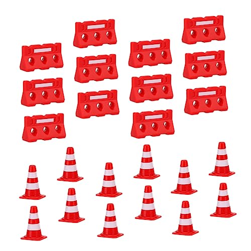 Milisten 48Stücke Mini Straßenverkehrs Zapfen Pädagogisches für Realistischen Verkehrsblockaden für Kreative Szenarien Symbolerkennung von Milisten