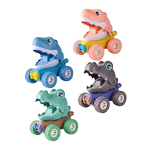 Milisten 4Stücke Cartoon Dinosaurier Trägheitsauto für Kleinkinder Langlebig und Leicht Dekoration und für Jungen und Fördert die Kreativität und Motorik von Milisten