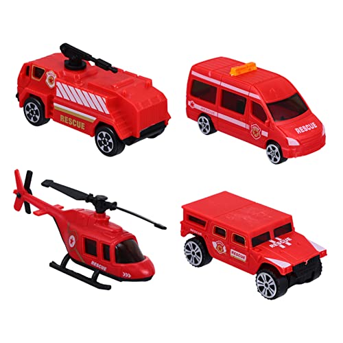 Milisten 4Stücke Feuerwehrspielzeug Für Pädagogisches Auto Modell Mit Praktischen Funktionen Hand Auge Koordination Und Kreativität Für Kleine von Milisten