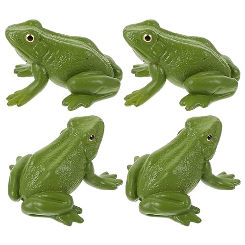 Milisten Frosch Figuren Satz für Kinder 4 Stücke Frosch Dekorationen für Lernspielzeug und Tischdeko von Milisten
