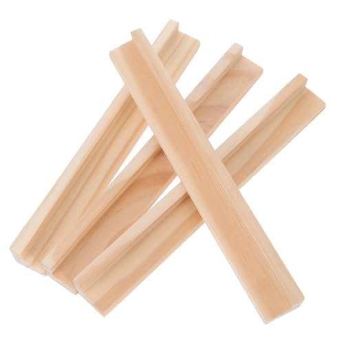 Milisten 4Stücke Holz Domino Halter DIY Domino Basen für Schreibtischspiele Praktische Präsentationssockel für Brettspiele und Lernspielzeug Robuste und Langlebige Holzstruktur von Milisten