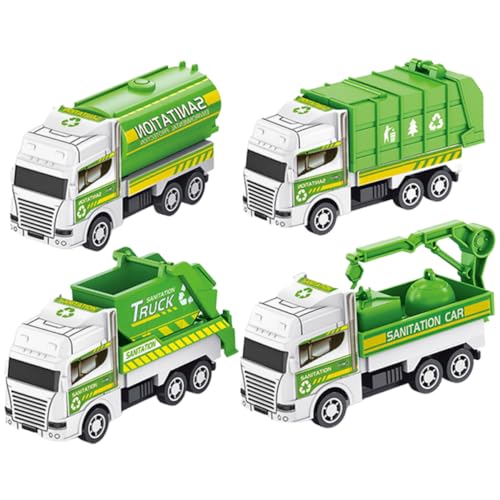 Milisten 4Stücke Müllwagen für Reibungskraft Sanitär LKW Modelle Zufällige Designs für Kreativität und Spaß als für Jungen und Mädchen von Milisten