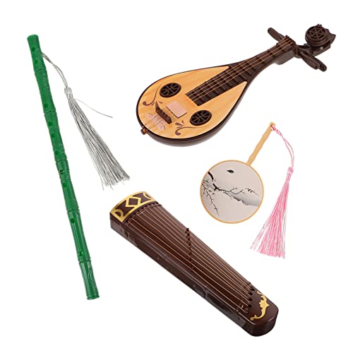 Milisten 4Stücke Puppen Dekoration Requisiten mit Guzheng Guqin Flöte und Fächer Zufälligen Farben für Puppenhaus und DIY Milisten 4Stücke Puppen Dekoration Requisiten mit Guzheng Guqin Flöte und Fächer Zufälligen Farben für Puppenhaus und DIY von Milisten