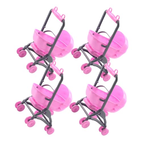 Milisten 4Stücke Puppenwagen Zubehörset Realistisches Für Puppen Und Spielhäuser Rosa Kinderwagen Accessoires Für Kreatives Rollenspiel von Milisten