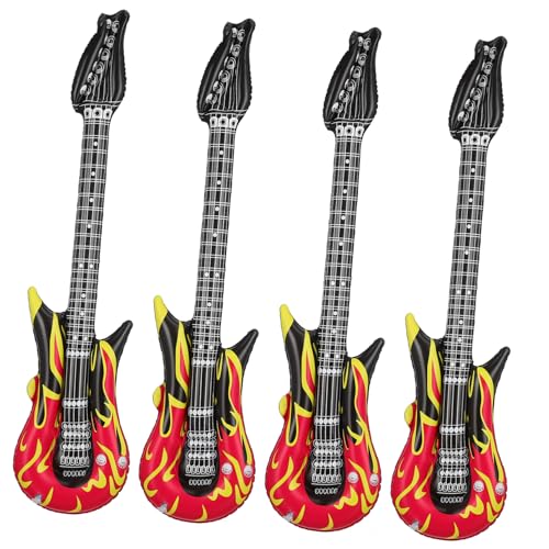 Milisten 4Stücke Teiliges Aufblasbare Gitarren für Inflatable Instruments für und Musik Themen Events Leicht und Tragbar für Feierlichkeiten und Dekoration von Milisten