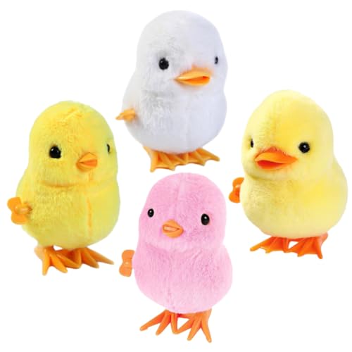 Milisten 4 Stück Wind Up Spielzeug Huhn Ente Aufziehspielzeug für Kinder Lustiges Ostern Spielzeug Kükenspielzeug zur Kreativität von Milisten