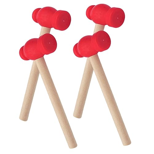 Milisten 4Stücke Teiliges Hammer Holzspielzeug für Kleinkinder Ergonomischer Sicher Langlebig für Rollenspiel Junge Mädchen Interaktion von Milisten
