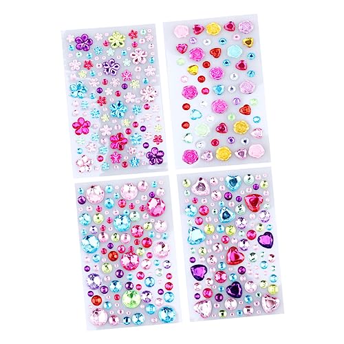 Milisten 4blätter Bögen Leuchtende Acryl-Aufkleber Selbstklebend Für Junge Mädchen DIY-Tagebuch Alben Notizbücher Scrapbooks Geschenkverpackungen Laptops Gemischter Stil von Milisten