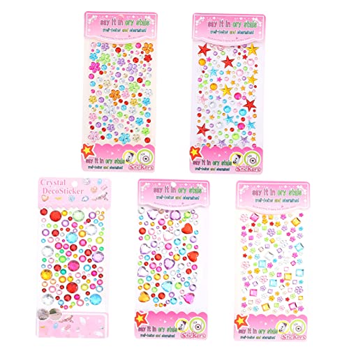 Milisten 5 Blätter Acryl Strass Aufkleber für Selbstklebende Dekorationen für DIY Bastelprojekte Kreative Handwerksaccessoires Designs von Milisten