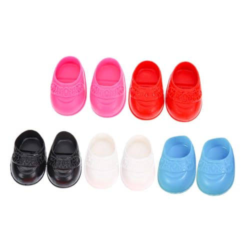 Milisten Kleiner Puppenschuhe 5 Paar Spielzeughaus Zubehör Miniatur Puppenzubehör Kunststoff Simulationsschuhmodelle für Puppen von Milisten