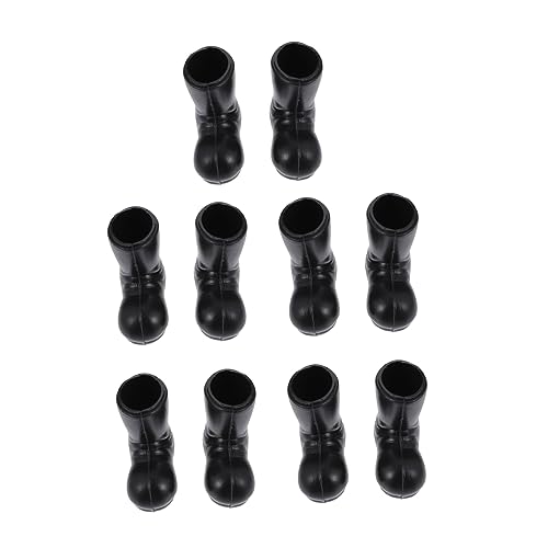 Milisten 5 Paare Mini-Stiefel Spielzeugschuhe Miniatur-schuhdekorationen Puppenhausschuhe Weihnachtsminiaturen Basteln Klein Puppenhausstiefel Winzig Fünf Weihnachten Black Plastik von Milisten