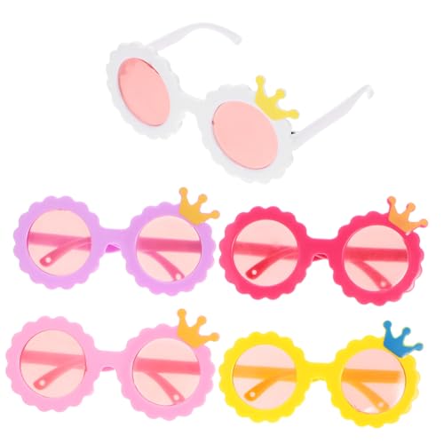Milisten 5 Paare Puppenbrille kleine Sonnenbrille aus Kunststoff Mini-Brille kleine Sonnenbrille zum Basteln Partybrillen für -Brillen-Requisiten lustige Brillendekore Plastik von Milisten