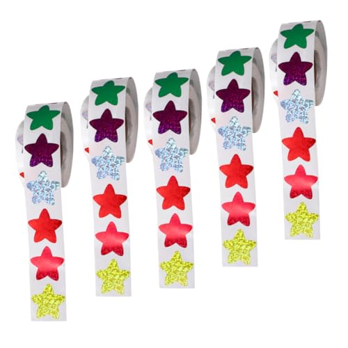 Milisten 5 Rollen Sterne-Aufkleber Belohnungsaufkleber für Schüler Aufkleber Klassenzimmer Aufkleber für Grundschullehrer Mini-Sticker für Kleine Aufkleber Papier Milisten 5 Rollen Sterne-Aufkleber Belohnungsaufkleber für Schüler Aufkleber Klassenzimmer Aufkleber für Grundschullehrer Mini-Sticker für Kleine Aufkleber Papier von Milisten