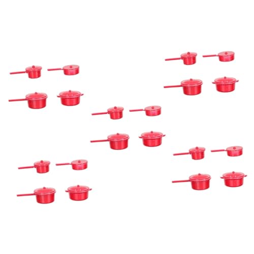 Milisten 5 Sätze Miniatur-küchengeschirr Mini -Topf Mini-hausdekoration Topfmodell Mini-Topf Für Den Haushalt Kleiner Topf Mini- -hausdekorationen Legierung Rotwein 4 Stücke * 5 von Milisten