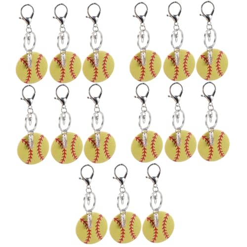 Milisten 5 Sätze Softball Schlüsselanhänger Holz Sportliche Schlüsselringe Für Spieler Partygeschenke Und Dekorationen Für 3 Stücke * 5 von Milisten