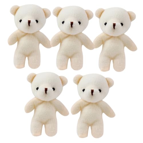 Milisten 5 Stück Bärenanhänger Tragbare Bärenfiguren Hängendes Bärenspielzeug Schlüsselanhänger Mini-bär- Kleine Bären Bärenspielzeug Für DIY-schlüsselanhänger Beige Stoff von Milisten