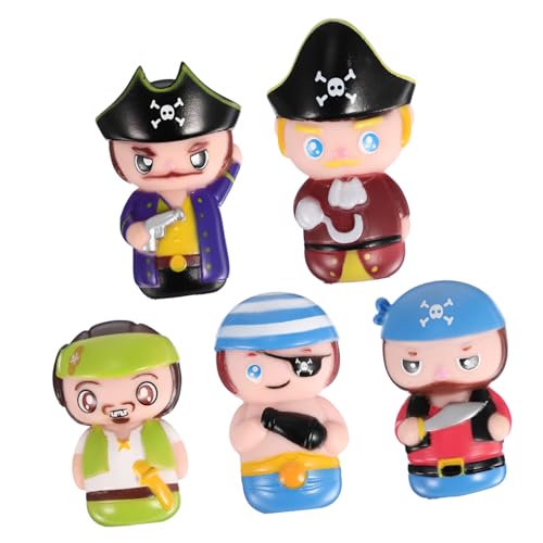 Milisten 5 Stück Cartoon Fingerpuppen Mini Pirat Kleinkinder Piraten Handpuppe Geschichtenerzählspielzeug Partygeschenke Kinderspielzeug Handfingerpuppe Interaktives Cartoon von Milisten