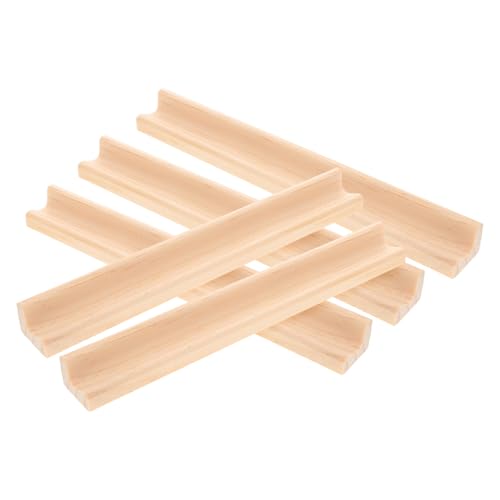 Milisten 5 Stück Domino Ständer Aus Holz Mit Buchstabenornamenten Domino Tabletts Für Den Mexikanischen Zug Domino Halter Tablett Mexikanische Zug Holzregale Domino Halter Domino von Milisten
