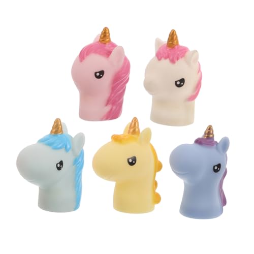 Milisten 5 Stück Einhorn Handpuppe Einhorn Unterhaltendes Badespielzeug Lustige Daumenpuppe Fingerpuppe für Mini-Fingerpuppen Fingerpuppen Tiere Haie Vinyl von Milisten